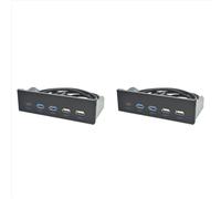 2 pezzi Hub USB da 5,25 pollici con pannello frontale USB 3.1 Gen2, 2 porte USB 3.0 + 2 porte USB 2.0 + 1 porta Tipo-C con connettore Tipo-E