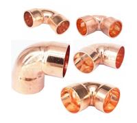 2 pezzi I.DxThickness 20x1mm 90 Angolo Gomito uguale Tubo di alimentazione estremità in rame Aria condizionata Gas Acqua Olio