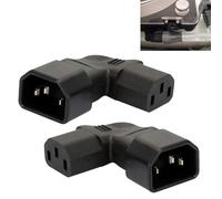 2 Pezzi IEC C14 a C13 Adattatore di Alimentazione, IEC320 C14 a C13, 90 gradi a sinistra e a destra, 3 Pin IEC Plug Power Connettore AC, 250 V, 10 A, per computer, Armadi PDU, Stampanti