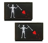 2 Pezzi Il pirata di Barbanera Ricamato Toppa Compatibile con Velcro per Cappotto Cappellini Zaino Viaggio Spalla Cyclist Sociale Tattico Militare Toppa Collezione