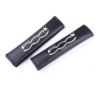2 Pezzi Imbottiture Protezione per Cintura di Sicurezza in Fibra di Carbonio per Auto per Fi-at 500X, Spalline della Cintura di Sicurezza Car Interni Accessori,Black