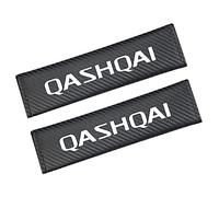 2 Pezzi Imbottiture Protezione per Cintura di Sicurezza in Fibra di Carbonio per Auto per NIS-San Qashqai, Spalline della Cintura di Sicurezza Car Interni Accessori,Black