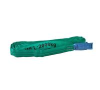 2 pezzi - Imbracatura Rotonda Professionale 3m, 2000kg - Poliestere Verde EN 149