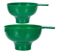 2 Pezzi Imbuto da Cucina a Bocca Larga in Plastica Verde | PP Leggero, Manico Ergonomico, Superficie Liscia Facile da Pulire, Foro per Appendere, per Casa e Dispensa
