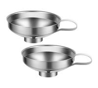 2 Pezzi Imbuto in Acciaio Inox per Barattoli e Salse, Bocca Larga | Liquidi e Polveri, Carico Rapido nei Contenitori, Finitura Lucida, Superficie Liscia e Antialto