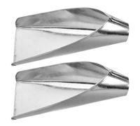 2 Pezzi Imbuto Metallico Grande Manico, Bocca Larga e Uscita 3,5 CM | Ferro Argento, Design Impilabile e Tenuta, Riempimento Preciso per Conserve, Yogurt e Lavorazioni