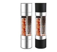 2 pezzi in 1 in acciaio inossidabile macina sale e pepe manuale regolabile bottiglia di condimento contenitori for spezie