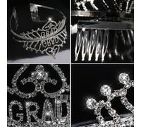 2 pezzi in 1 Set Cintura di galateo di laurea e lega Set di corone di cristallo