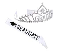 2 pezzi in 1 Set Cintura di galateo di laurea e lega Set di corone di cristallo