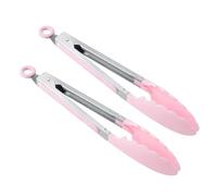 2 pezzi in acciaio inossidabile clip for alimenti in silicone da cucina grigliate pinze for insalata pane che servono antiaderente for barbecue strumenti di serraggio(B)