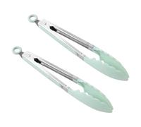 2 pezzi in acciaio inossidabile clip for alimenti in silicone da cucina grigliate pinze for insalata pane che servono antiaderente for barbecue strumenti di serraggio(C)