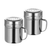 2 pezzi in acciaio inossidabile draga shaker contenitore ermetico for condimenti con maniglia del coperchio rotante for la cucina domestica barbecue sale di conservazione delle spezie per Spezie