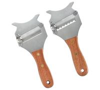 2 pezzi in acciaio inox, grattugia per tartufo, grattugia per tartufo tagliente, affettatrice per tartufo regolabile, con manico in legno, grattugia per tartufo, cioccolato, formaggio, burro (ondulato