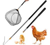 2 pezzi in acciaio inox retrattile lungo pollo Catcher, rete di pollo e gancio per cosce di pollo, 40,6 cm esteso a 152,4 cm, strumenti agricoli per pollame, pollo, tacchini, oche, anatre e pesci