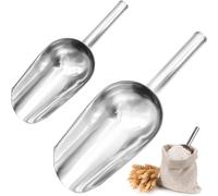 2 Pezzi in Acciaio Inox Scoop, In Acciaio Inox Gelato Scoop Piccolo Farina Scoop Cibo Scoop tè, Adatto Cibo Scoop Sacchetto Multifunzionale Scoop per Bar, Cucine, Buffet, Partito (2 Dimensioni)
