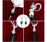 2 pezzi in lega di vino rosso tappeti decorativi tappi per vino (argento)