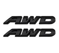 2 pezzi in metallo cromato piccolo AWD lettera emblema 4wd Off Road Logo SUV Auto Racing All Wheel Drive Badge Sticker (nero)