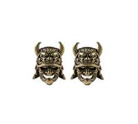 2 pezzi in ottone giapponese aquila naso fantasma samurai casco EDC perline ciondolo gioielli fai da te, strumenti fai da te per attività all'aperto, perline paracord cordino cordino intrecciato a