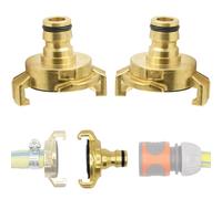 2 pezzi in ottone rapido compatibile con sistema Geka - Transizione a innesto spina per Gardena, adattatore per frizione ad artiglio, attacco rapido con attacco da 1/2" per tubo da giardino