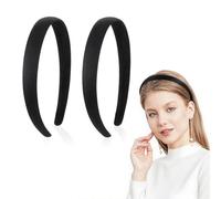 2 pezzi in pelle scamosciata nera come fasce per capelli da donna 2 cm di larghezza fasce antiscivolo moda tinta unita fasce per capelli costume accessori per capelli donne ragazze diademi para mujer