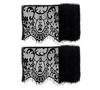 2 pezzi in pizzo nero, tessuto decorativo per abbigliamento, materiale per cucito fai da te, tessuto in pizzo elee