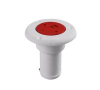 2 pezzi in plastica ABS bianco e nero tappo di riempimento del ponte di carburante 38 mm barca yacht hardware carburante tappo di riempimento del ponte(White)