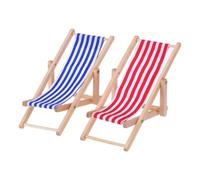 2 pezzi in scala 1:12 mini sedia da spiaggia accessori per casa delle bambole, sedile in tessuto blu e bianco, mobili miniatura per casa delle bambole fai da te, decorazioni per scene da spia
