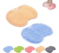 2 pezzi in silicone per tappetino da doccia, strumento antiscivolo da bagno con maschera peeling per piedi per pelle dura e scrubber schiena, esfoliante con setole morbide, accessori da bagno (blu