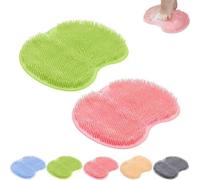 2 pezzi in silicone per tappetino da doccia, strumento antiscivolo da bagno con maschera peeling per piedi per pelle dura e scrubber schiena, esfoliante con setole morbide, accessori da bagno (rosa