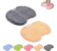2 pezzi in silicone per tappetino da doccia, strumento antiscivolo da bagno con maschera peeling per piedi per pelle dura e scrubber schiena, esfoliante con setole morbide, accessori da bagno (grigio