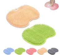 2 pezzi in silicone per tappetino da doccia, strumento antiscivolo da bagno con maschera peeling per piedi per pelle dura e scrubber schiena, esfoliante con setole morbide, accessori da bagno (verde