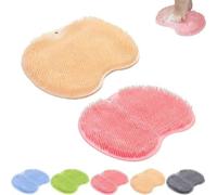 2 pezzi in silicone per tappetino da doccia, strumento antiscivolo da bagno con maschera peeling per piedi per pelle dura e scrubber schiena, esfoliante con setole morbide, accessori da bagno (rosa