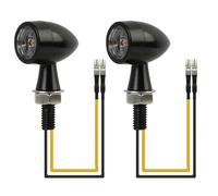 2 Pezzi, Indicatori di Direzione LED per Moto Universali, 12V,Mini Frecce Moto in Lega di Zinco, Design Bullet Retro, Impermeabili, Facili da Installare, Adatto per la Maggior Parte Delle Motociclette