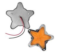 2 Pezzi Indicatori Laterali A Forma Stella 12V Furgoni Camion Rimorchi Indicatori Direzione LED Arancioni Indicatori Laterali Forma Stella Indicatori Retrovisori(White Lights)