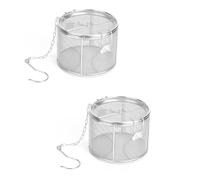 2 pezzi infusore per tè, colino per tè in acciaio inossidabile per zuppa, tè sfuso in foglie, più ripido con gancio a catena lunga, cestello di separazione per condimenti, filtro (14 x 10 cm)