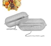 2 Pezzi Infusore per Tè Filtro da Tè in Acciaio Inossidabile 304, Infusore da tè a Rete con Catena Maglia Fine Tea Ball Colino per Tè Sfuso, Tisane, Spezie e Condimenti