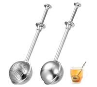 2 Pezzi Infusore per Tè in Acciaio Inossidabile con Manico Lungo - Boulo per Tè a Sfuso per Tazze e Teiere - Filtro Metallico Riutilizzabile