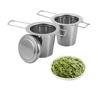 2 Pezzi Infusore Per Tisane, Filtri Da Tè Filtro Per Tè In Acciaio Inox Filtri,Coperchio e manico Pieghevole - Maglia Ffine, Adatta Alla Maggior parte Delle Tazze e Ciotole da tè