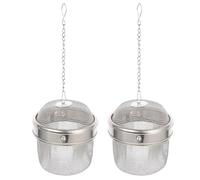 2 Pezzi Infusore Tè in Acciaio Inox 304 Rete Fine e Coperchio | 2 Contenitori per Lavaggio Gioielli, Catena Appesa, Uso in Bagno a Ultrasuoni, per Orologi e Collane