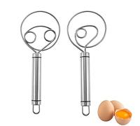 2 pezzi Inossidabile Acciaio Impasto Frusta Miscelatore Frusta a Mano Professionale È uno strumento ideale per impastare impasti per pane, torte, biscotti, waffle, pasta madre, pasta per pizza
