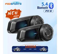 2 pezzi Interfono moto Fodsports FX-S, interfono casco Bluetooth, cuffia casco moto,1000M, BT5.4
