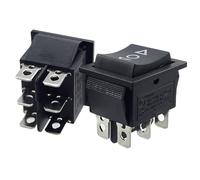 2 pezzi Interruttore a bilanciere, TASTER ON/OFF/ON, 16 A, 6 Pin, 250 V~ (6V 9V 12V 24V 125V AC/DC) nero, anche come pezzo di ricambio per il tosaerba