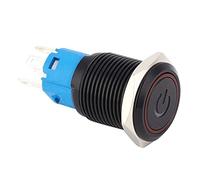 2 pezzi Interruttore a pulsante LED, 16mm 1NO1NC Interruttore a pulsante autobloccante nero impermeabile per Auto (Red - 3-6VDC)