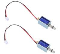 2 Pezzi Interruttore Elettromagnete Dc 12v Mini Push Pull | Posizionamento Rapido e Funzionamento Stabile, Azionamento Dc Efficiente, Ferro Argentato, per Sistemi di Comunicazione