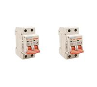 2 Pezzi Interruttore Magnetotermico 25A B25, Bipolare 2P, Curva B 6kA, 2 Moduli DIN 220V AC, Certificato IEC60898-1, Serie SB6L