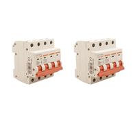 2 Pezzi Interruttore Magnetotermico Trifase 4P 32A C32, Curva C 10kA, 4 Moduli DIN 380V AC, Certificato IEC60898-1, Serie PB8H