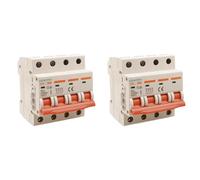 2 Pezzi Interruttore Magnetotermico Trifase 4P 50A C50, Curva C 6kA, 4 Moduli DIN 380V AC, Certificato IEC60898-1, Serie SB6L