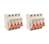 2 Pezzi Interruttore Magnetotermico Trifase 4P 50A D50, Curva D 10kA, 4 Moduli DIN 380V AC, Certificato IEC60898-1, Serie PB8H Professionale