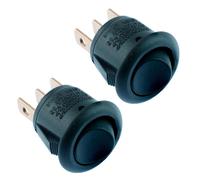 2 Pezzi Interruttore Rocker Nero Mini Rotondo On-Off SPDT 12A Quick Connect