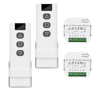 2 Pezzi Interruttore Tapparelle WiFi, con Telecomandi RF e Modulo Ricevitore, Controllo Tapparelle Elettriche per Tende e Persiane, 433MHz Modulo Comando Timer, Smart Life Dispositivi